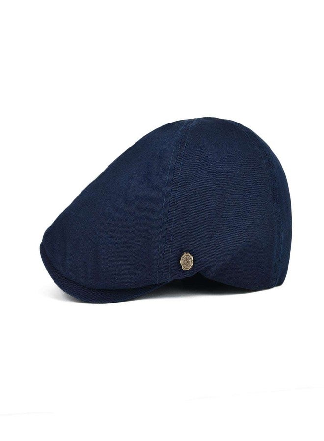 VOBOOM Cotton Flat Cabbie Hat Gatsby Ivy Irish Hunting Newsboy Cap (Navy) - Image 3